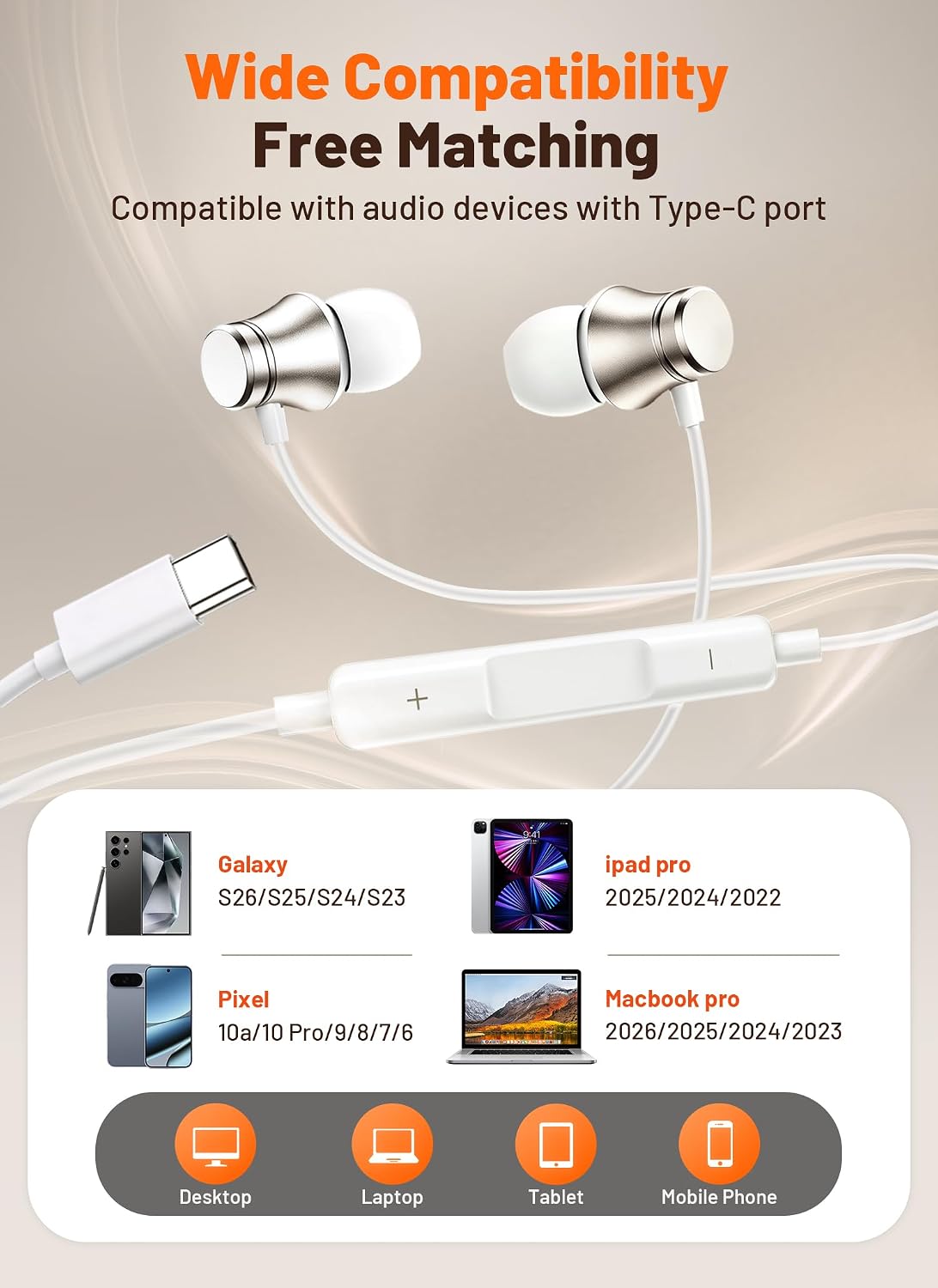 Detalle 2 de USB-C Wired Earbuds, 2-Pack