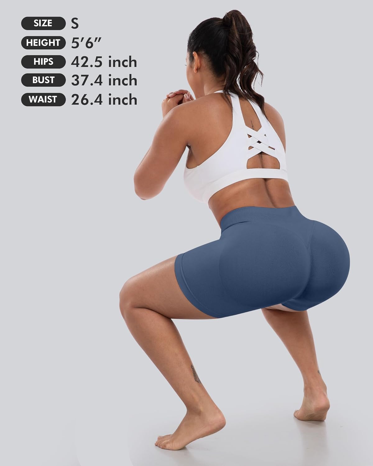 Thumbnail 5 de CHRLEISURE Workout Gym Biker Shorts – High-Waisted, Scrunch Butt, Seamless 4-Piece Set