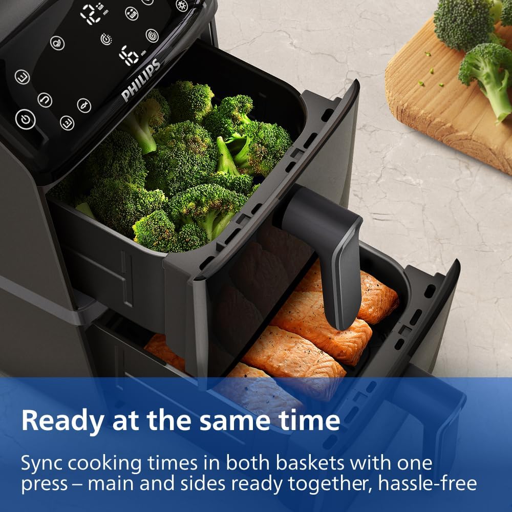 Thumbnail 6 de Philips 4000 Series Stacked Dual Basket Airfryer 10L – RapidAir Tech, 2 Meals at Once