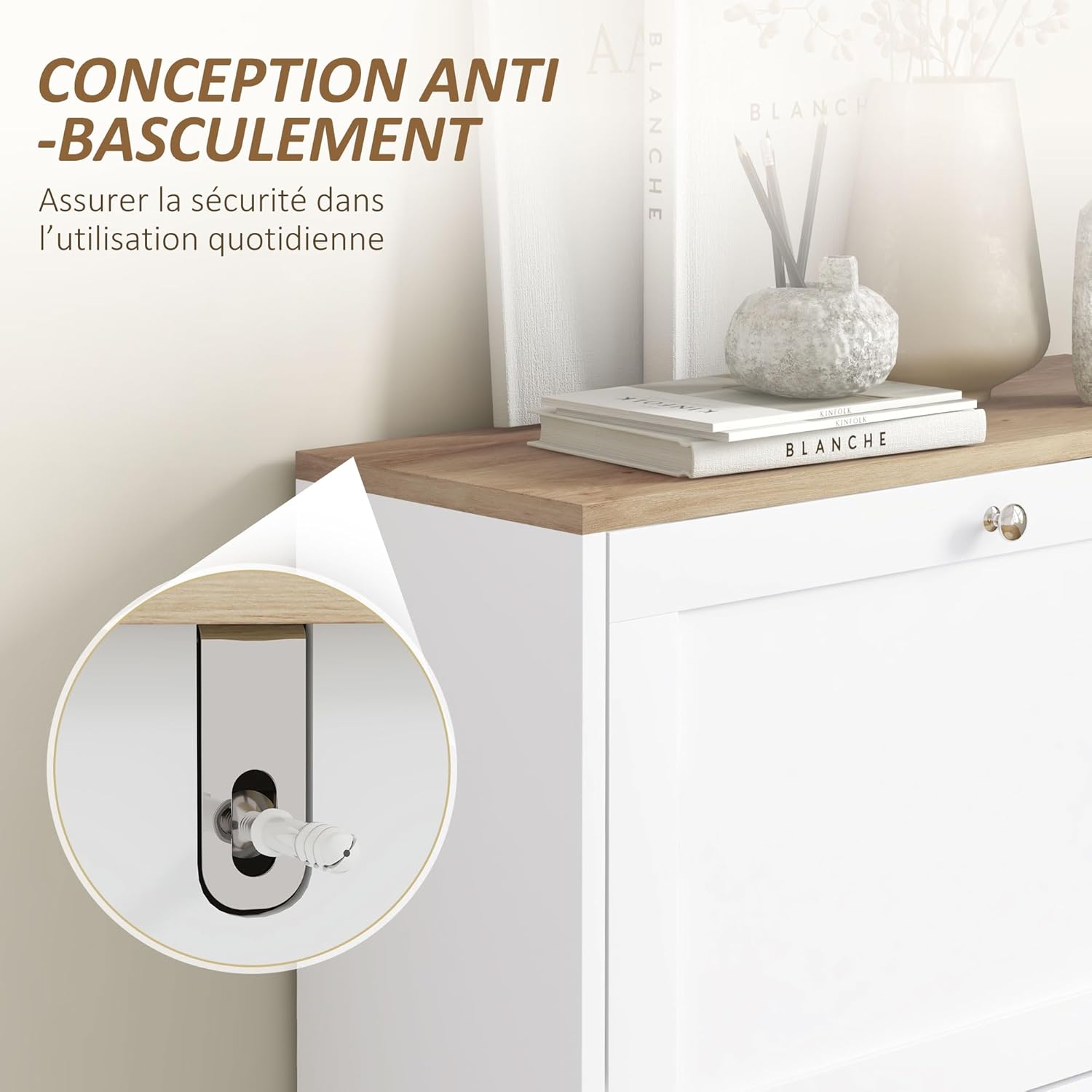 Thumbnail 6 de HOMCOM Meuble à Chaussures 12 Paires – Armoire Étroite Moderne, Blanc