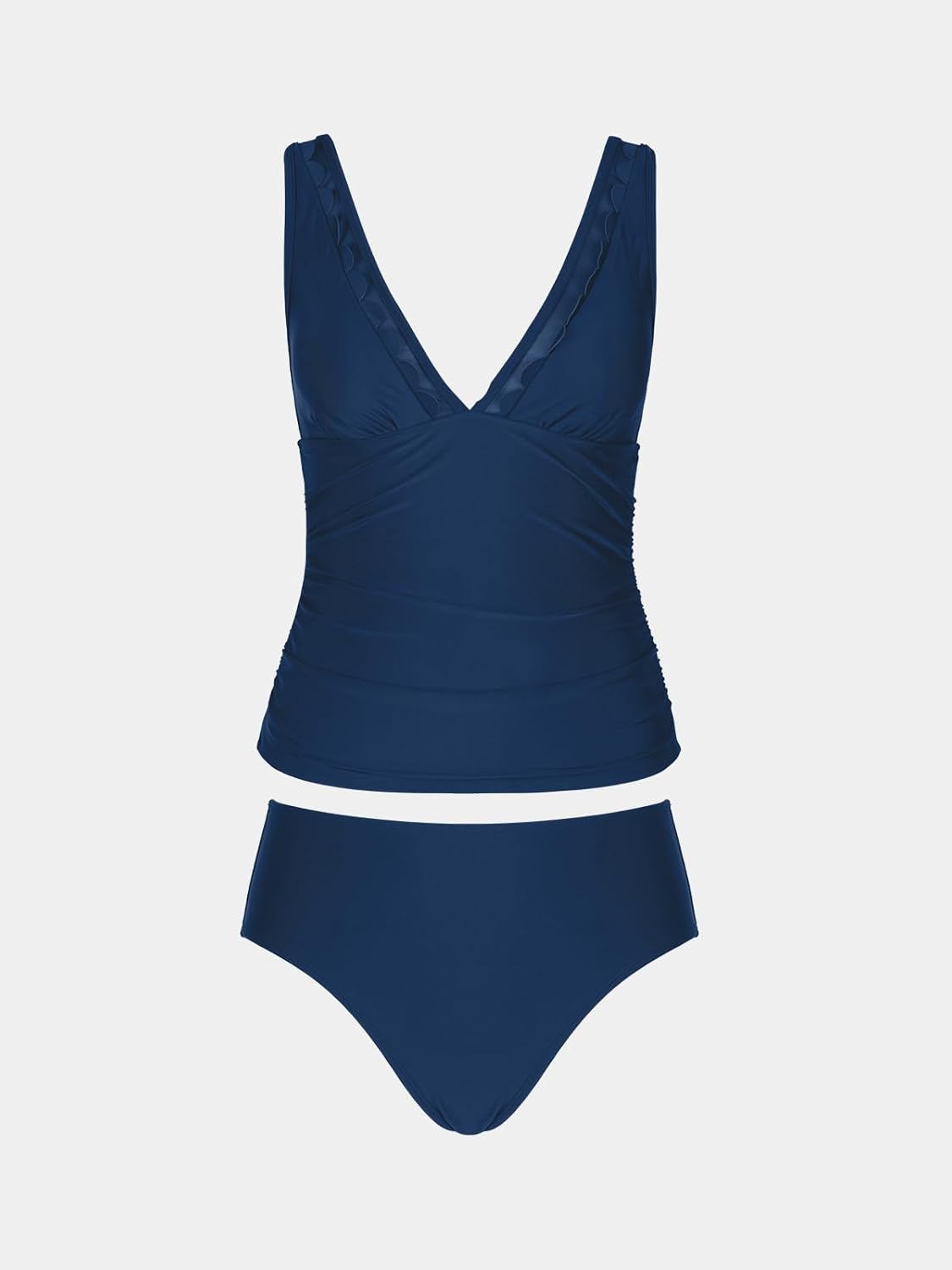 Thumbnail 5 de CUPSHE Damen Tankini Set V-Ausschnitt mit Wellenkante – Zweiteiliges Bademode-Set