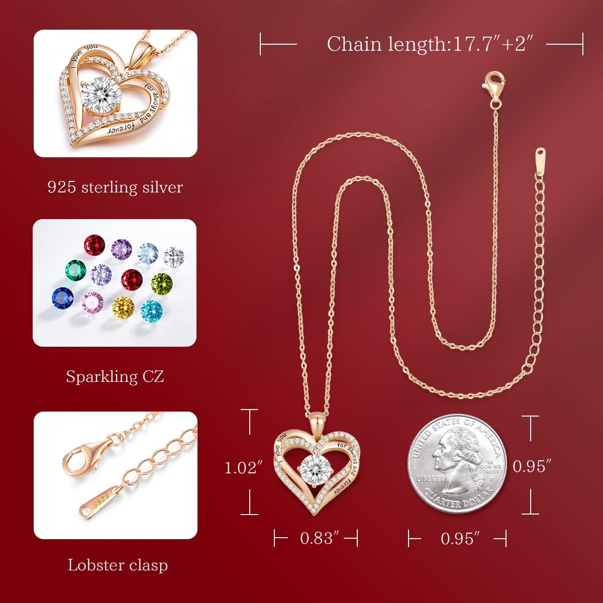 Thumbnail 4 de CDE Forever Love Heart Necklace S925 💍