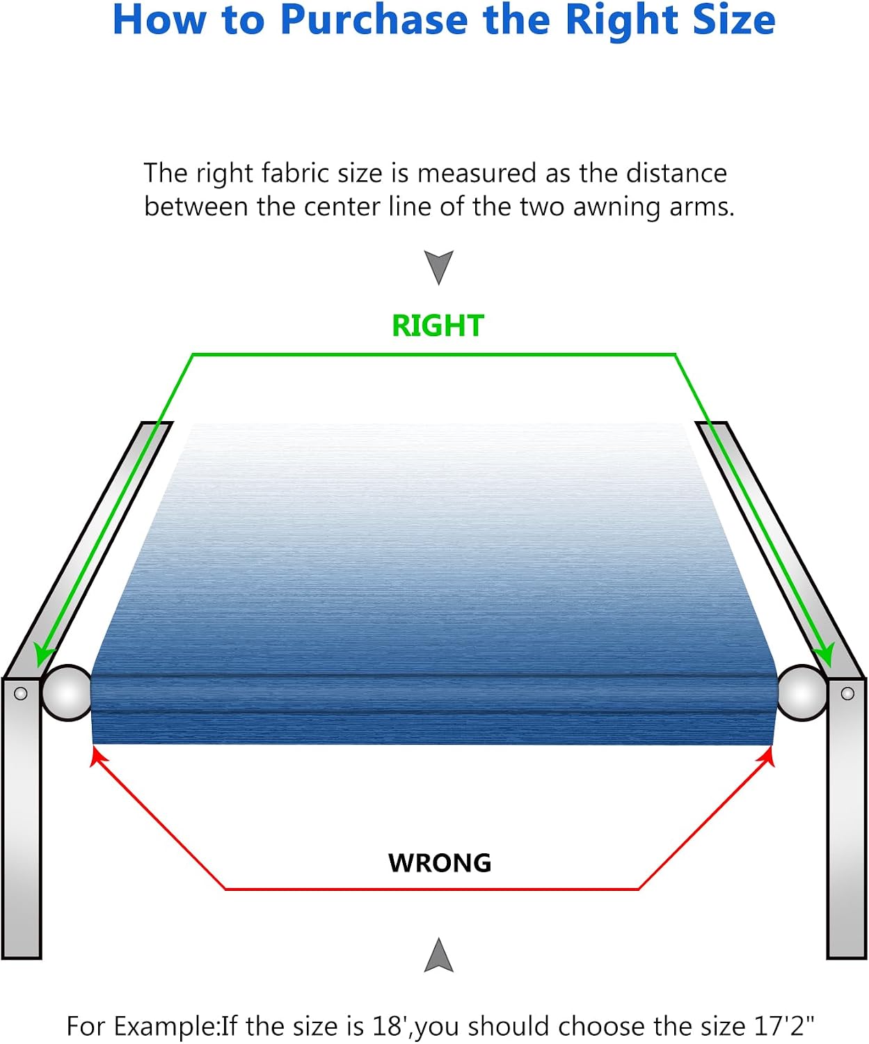Thumbnail 6 de Xenjum RV Awning Fabric Replacement (18.5oz Heavy-Duty Vinyl, Sapphire Blue Fade, 18' Fabric 17'2")