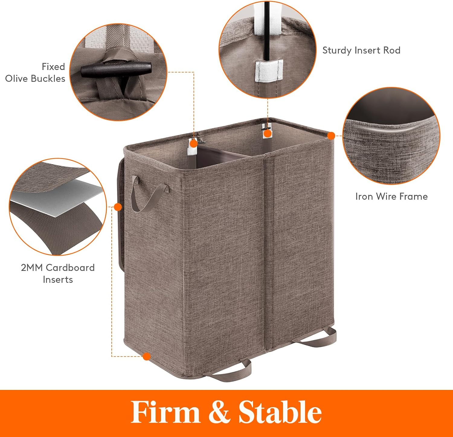 Detalle de Lifewit Double Laundry Hamper 136L
