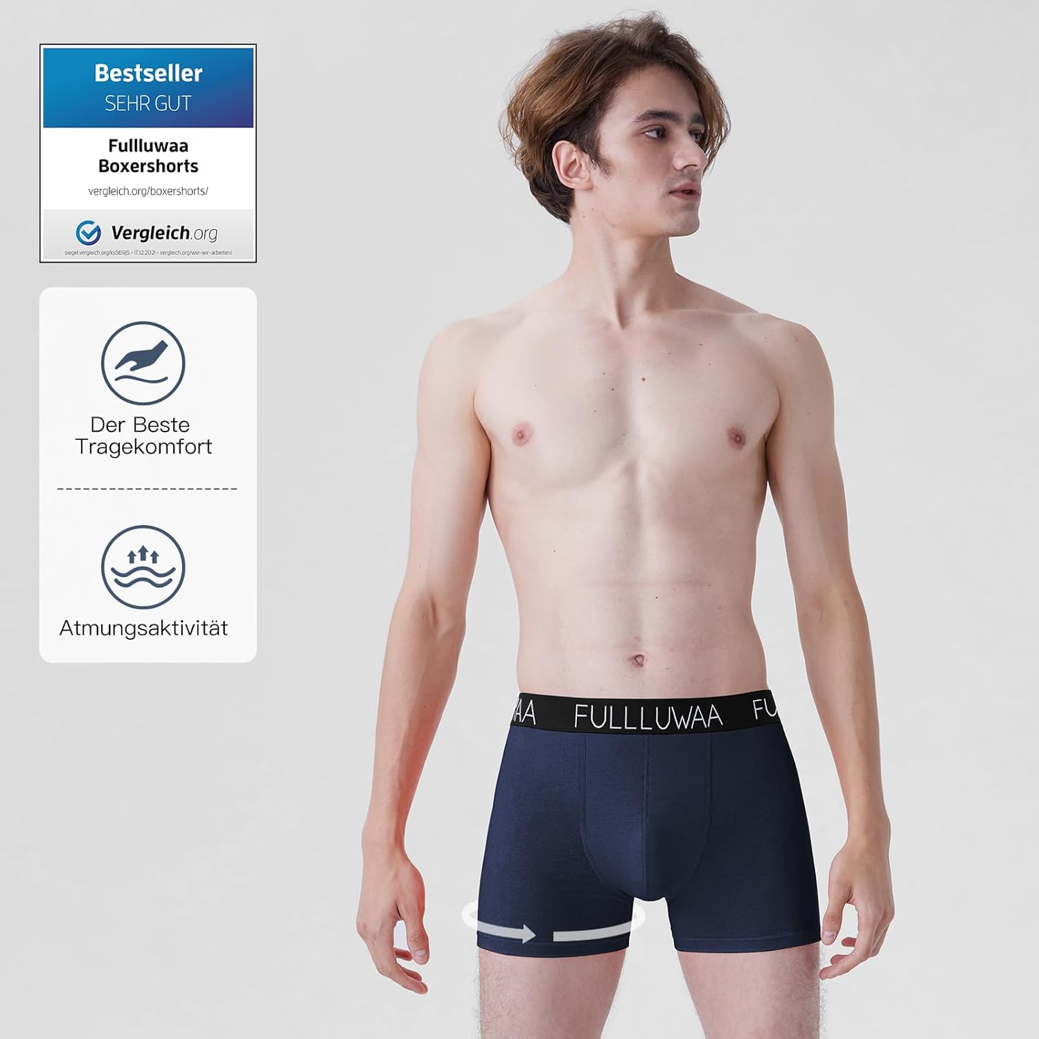 Thumbnail 1 de Fullluwaa Boxershorts Herren 8er Pack aus Baumwolle – bequem, atmungsaktiv und tagtauglich (Größen S–4XL)