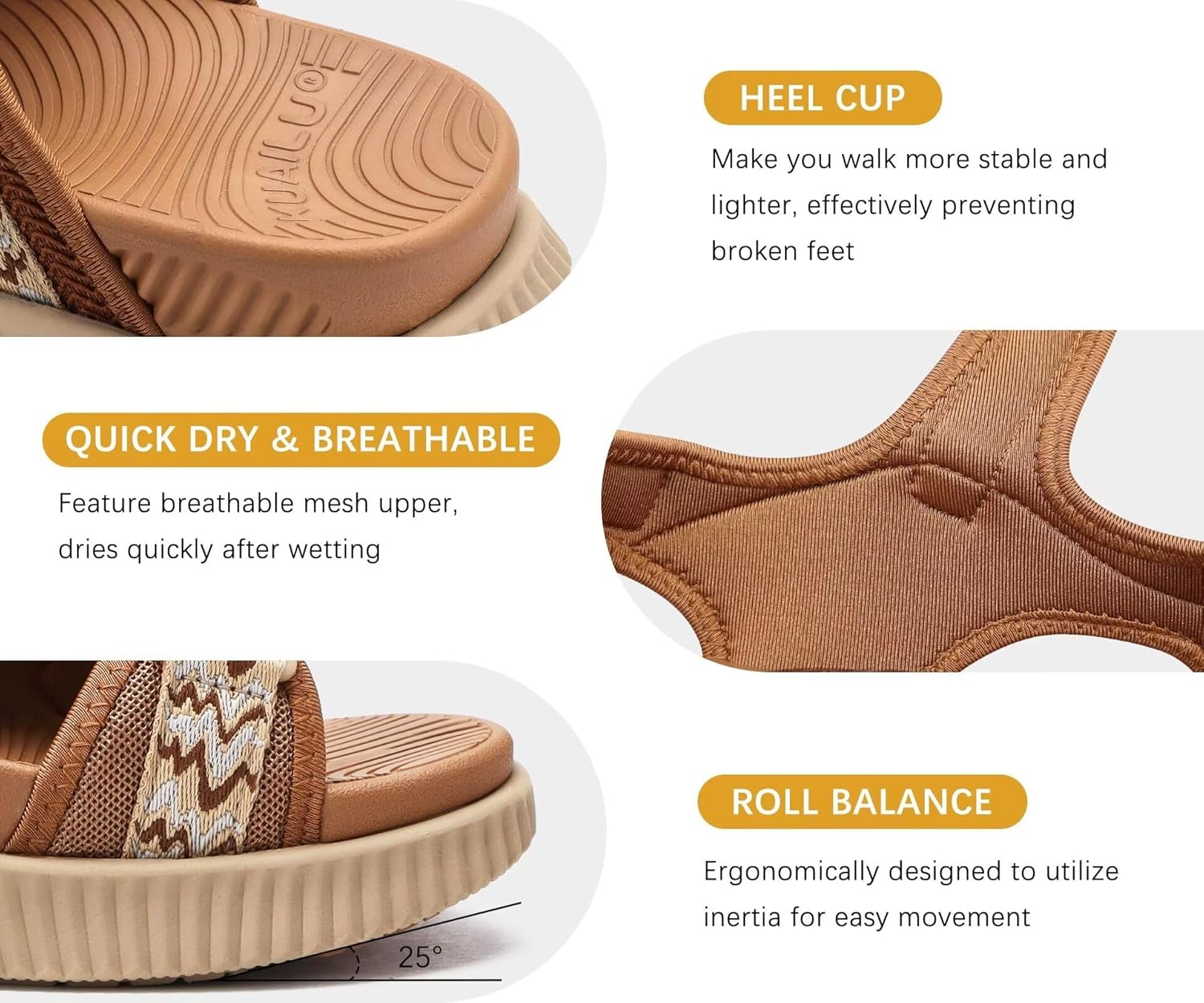 Thumbnail 5 de KuaiLu Women’s Orthopedic Walking Sandals with Arch Support for Plantar Fasciitis Relief