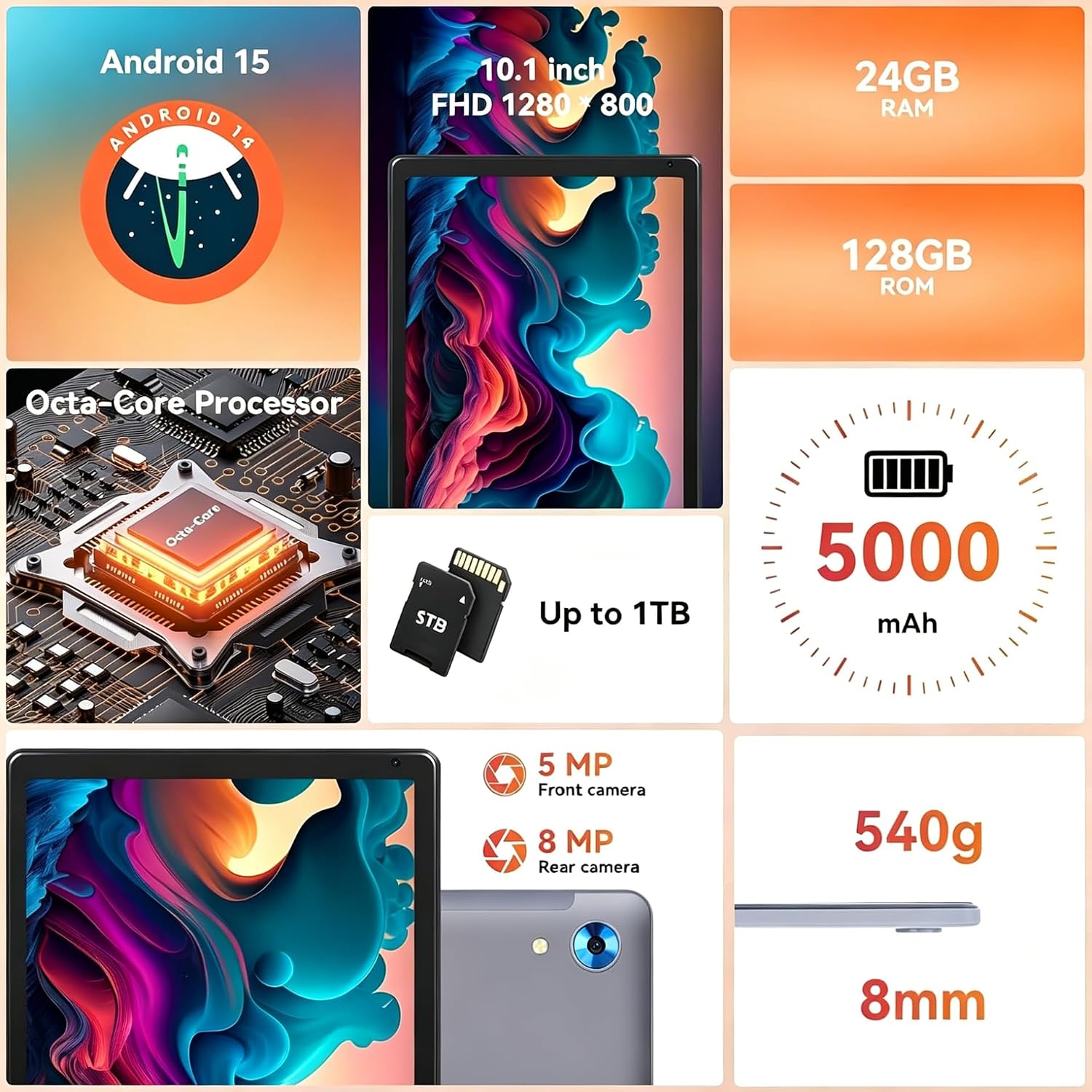 Detalle 2 de Jeazans Android tablet 128GB