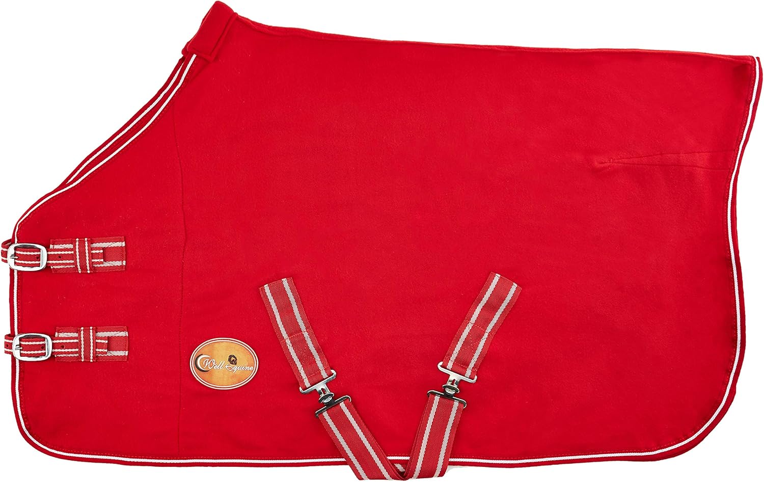 Detalle de New Horse Fleece Rug: Red Show/Travel Stable Cooler for Cob/Pony/Shetland Mini (3'6"–6'9")