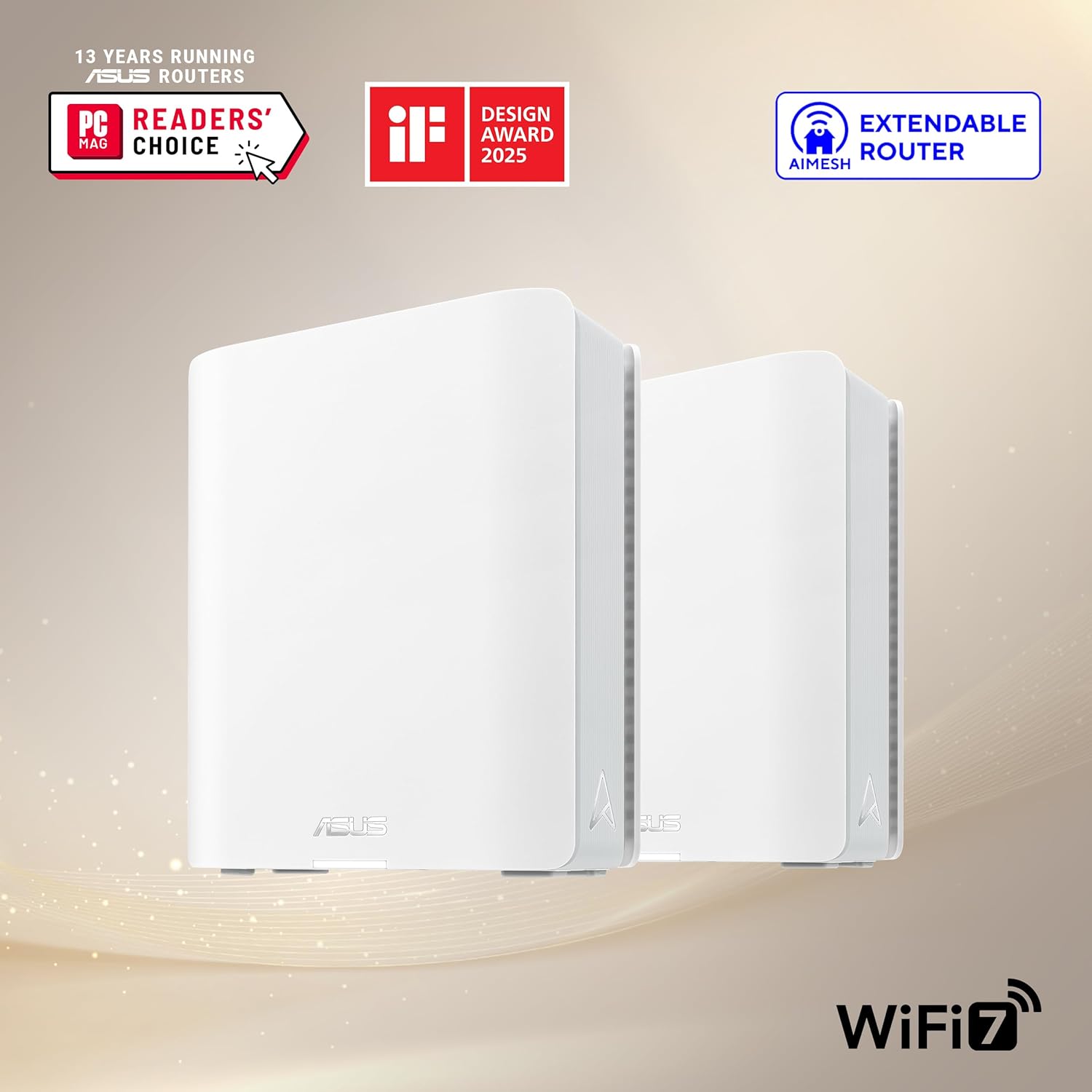 Thumbnail 1 de ASUS ZenWiFi BT6 Tri-Band WiFi 7 Mesh (2-pack) with 9.4 Gbps, 5800 sq.ft. Coverage