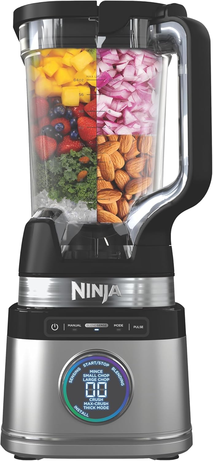 Ninja TB201 Blender (72 oz Full-Size Pitcher, 1800 Watt) for Smoothies, Frozen Drinks & Veggie Chopping