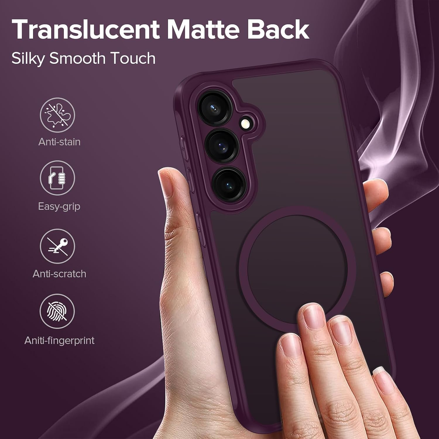 Thumbnail 6 de ivoler 3-in-1 Magnetic Case for Samsung Galaxy S24 5G / S25 5G with 2 Pack Screen Protectors – Burgundy