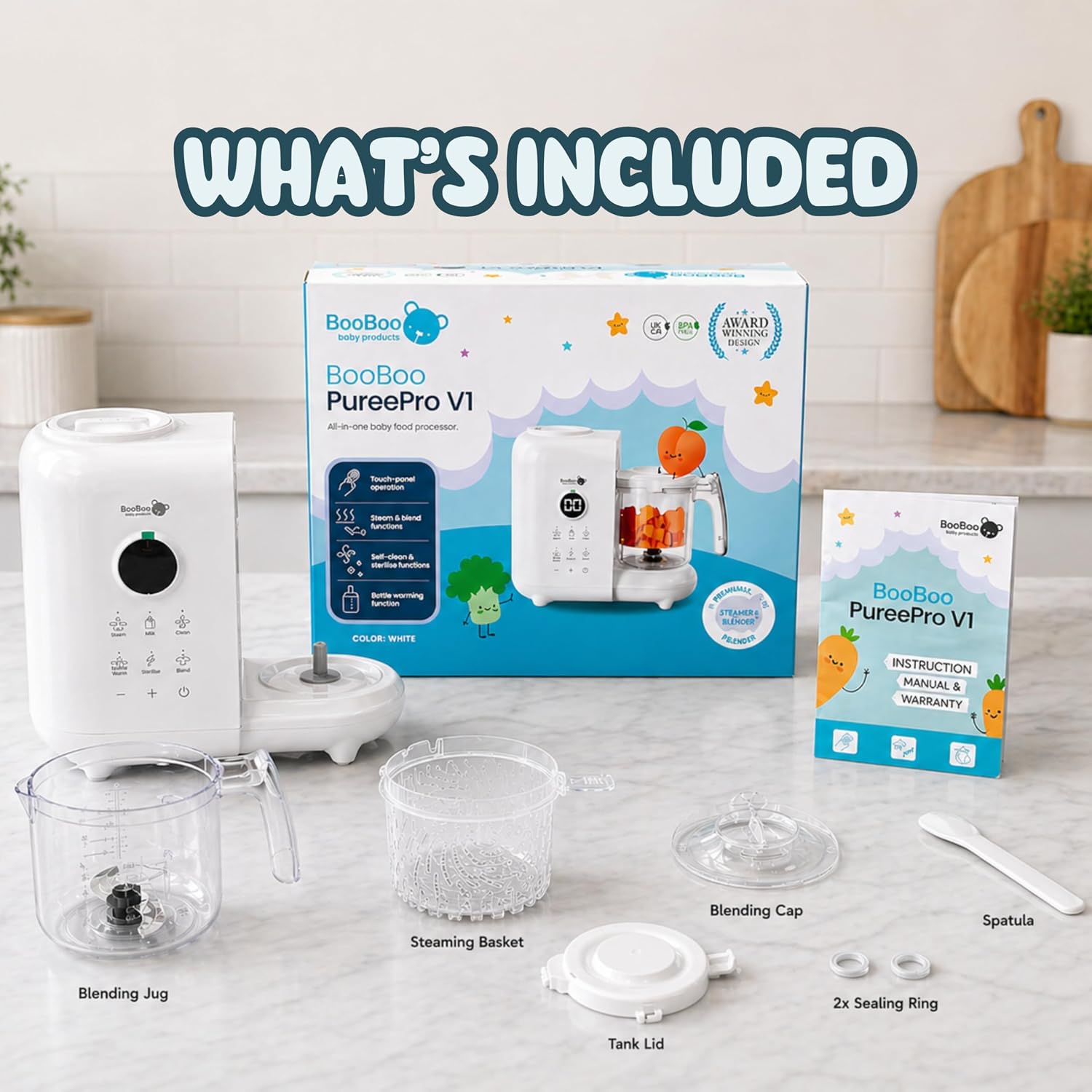 Thumbnail 5 de BooBoo Baby PuréePro V1 5-in-1 Baby Food Maker & Steamer Blender – a compact all-in-one for busy families