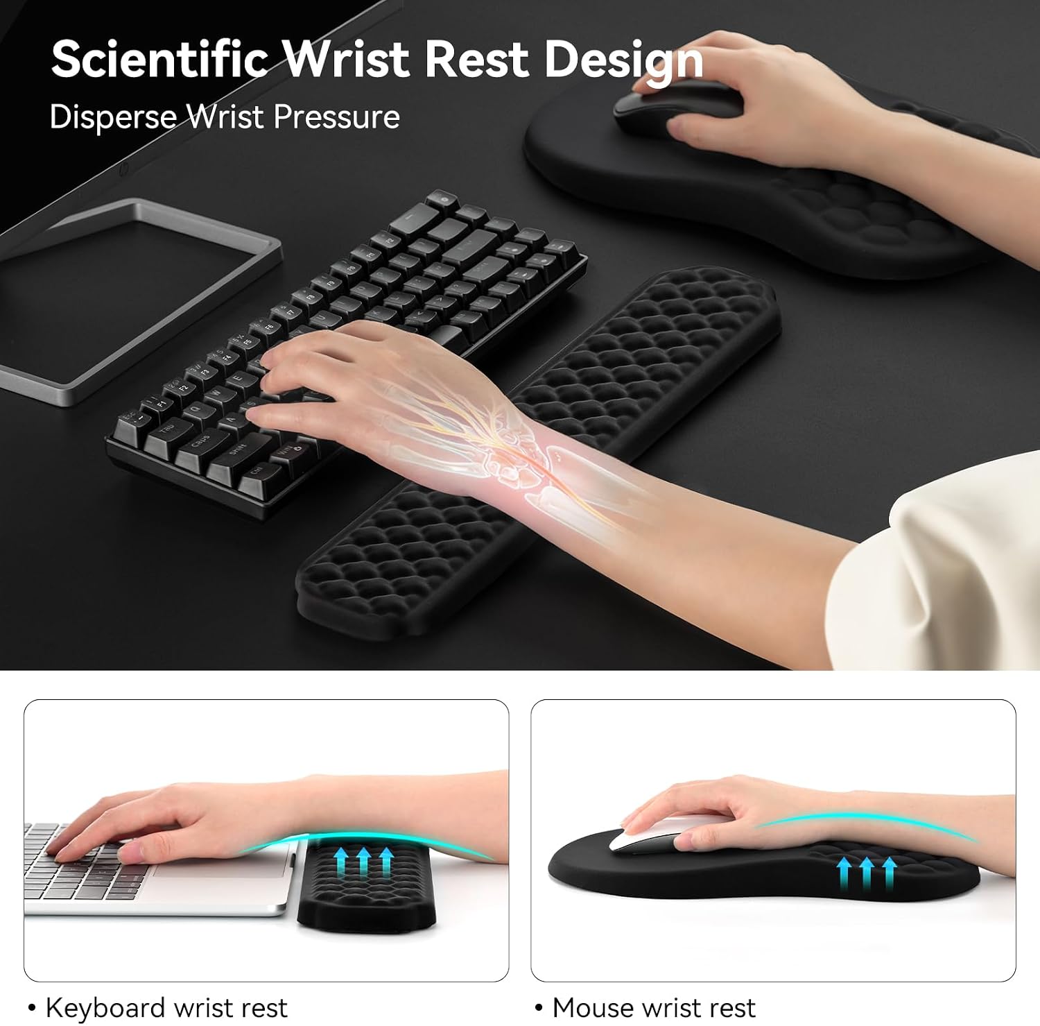 Detalle 1 de EooCoo Keyboard Wrist Rest Set ergonomic