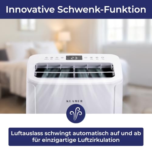 Detalle de KLAMER Mobile Klimaanlage 14000 BTU – flexibel, 3-in-1, geeignet für Räume bis 50 m²
