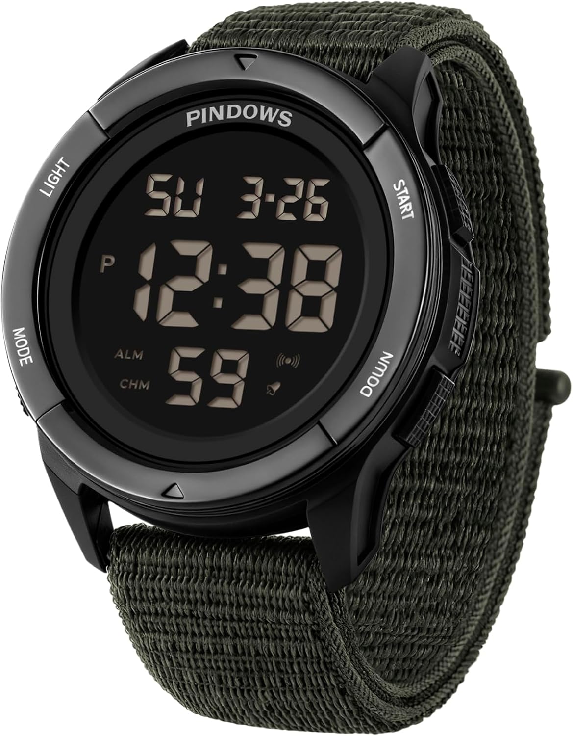Imagen de PINDOWS Herren Digitaluhr: 50m Wasserdicht, Militär-Taktisch für Outdoor & Sport en OfertitasTOP