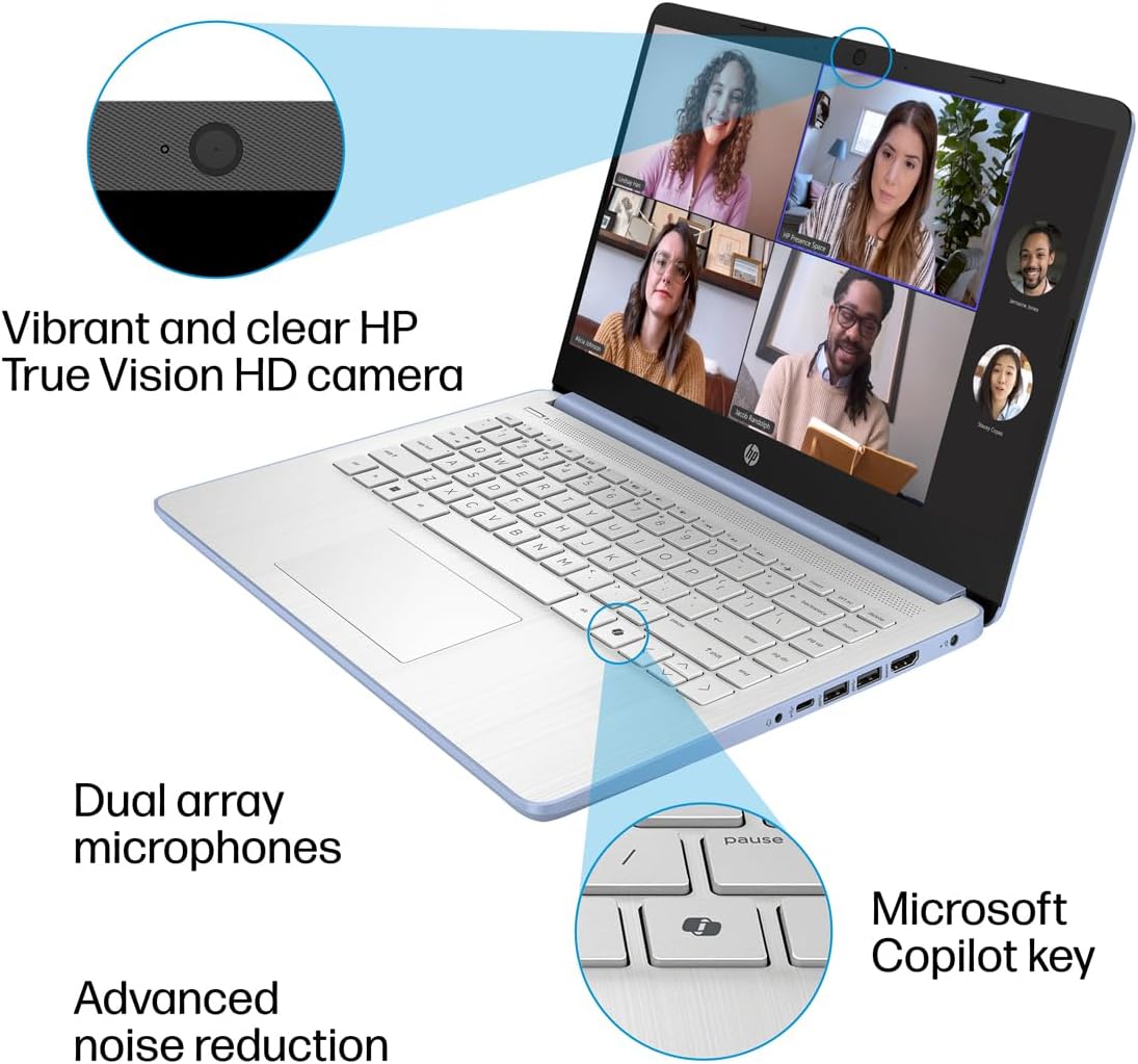 Thumbnail 6 de HP Laptop PC 14 14-Inch Laptop, Intel N150, 128GB UFS, Sky Blue
