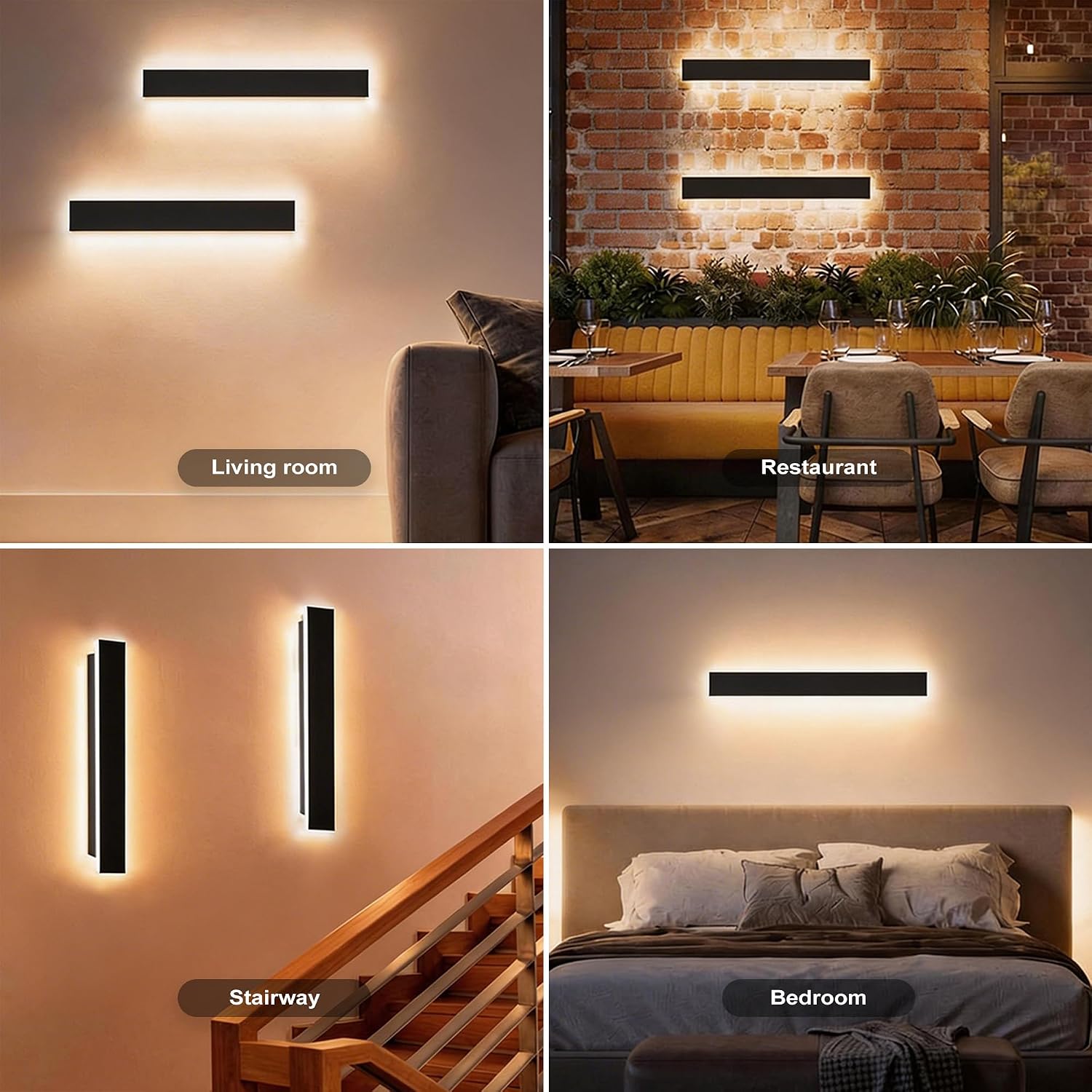 Detalle de auralab 2485-600 60cm Outdoor Wall Light, IP65, 3000K Warm White LED