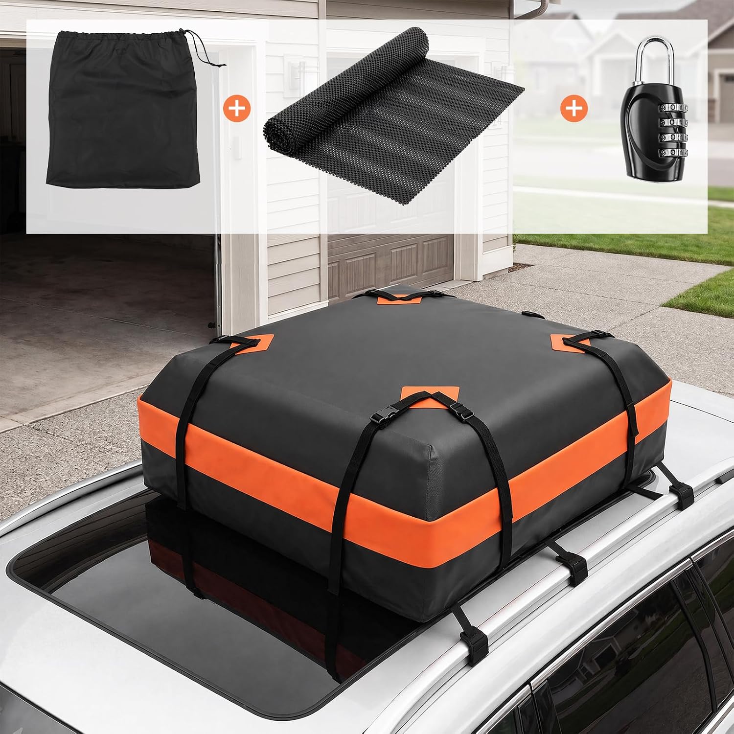 Thumbnail 6 de KMFurnila Rooftop Cargo Carrier Bag 15 Cubic Feet