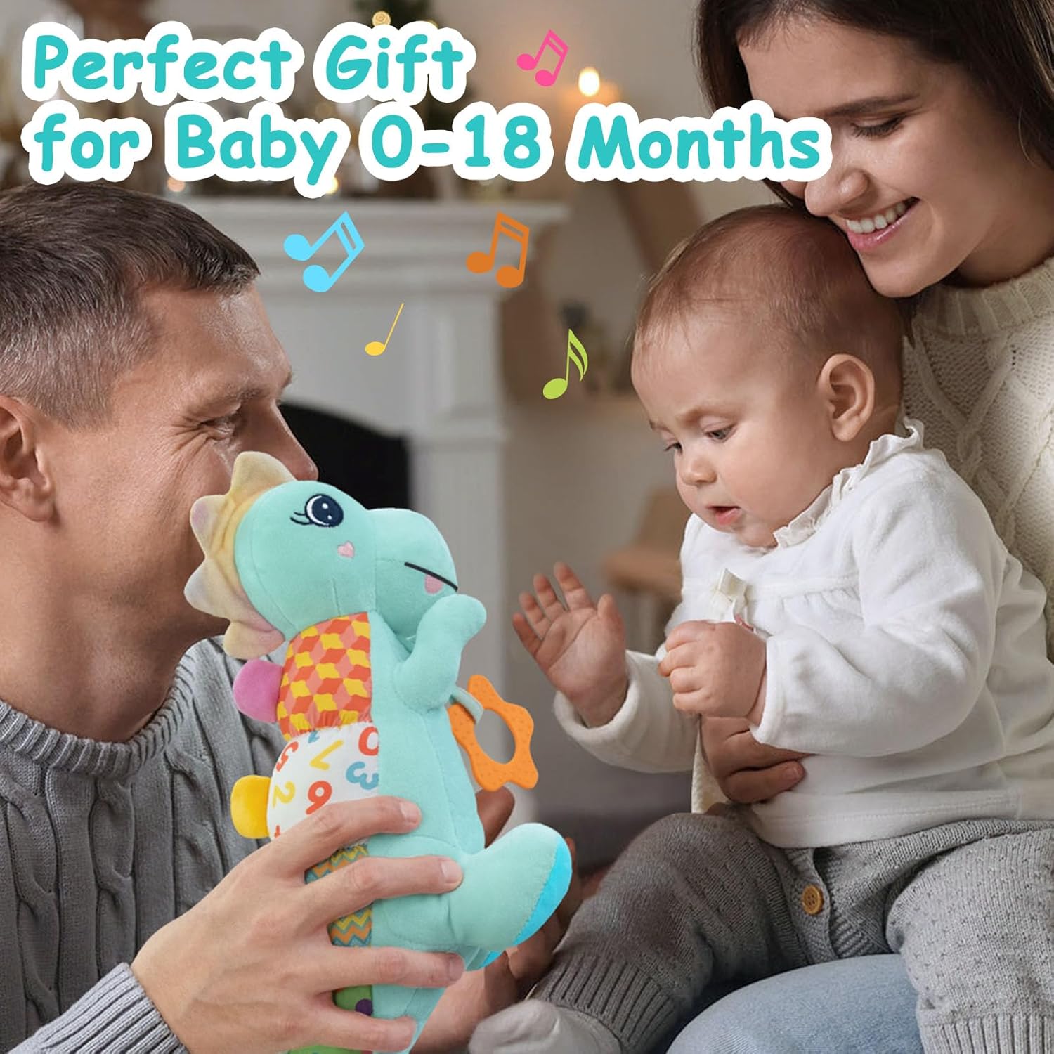 Detalle de Baby Dino Plush 5-in-1 Musical Dinosaur Toy for 0-12 Months