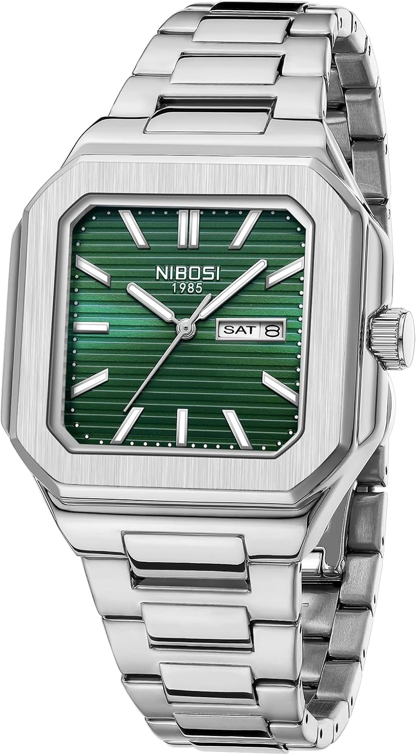 Detalle de NIBOSI orologio uomo analogico quarzo quadrato