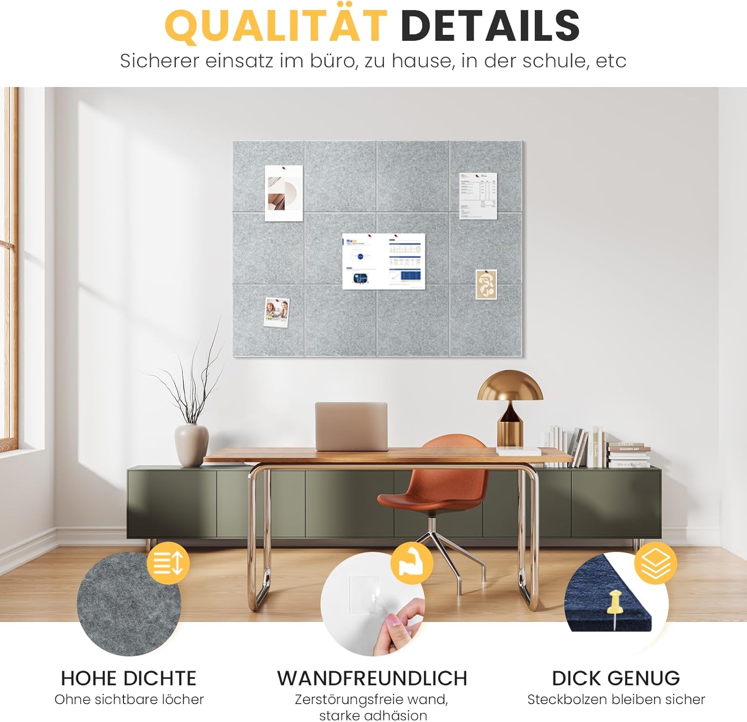 Thumbnail 1 de Großes Kork-Bulletin Board 120×90 cm für Wand 🧷