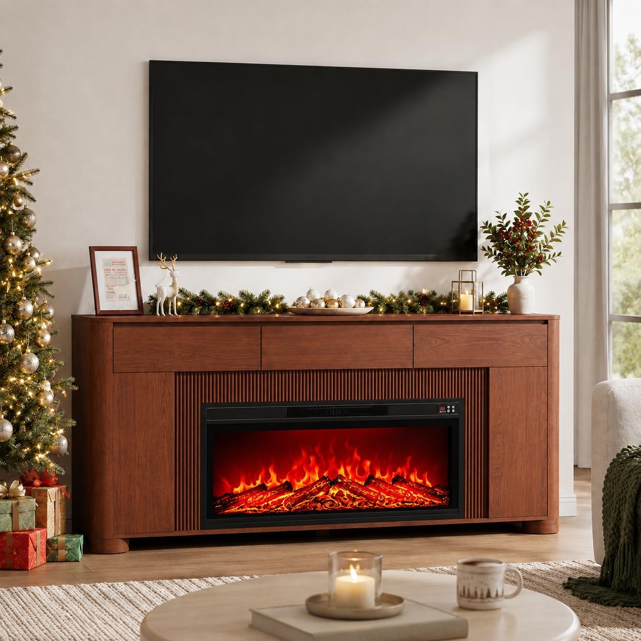 Thumbnail 6 de Fireplace TV Stand, 70.08-Inch
