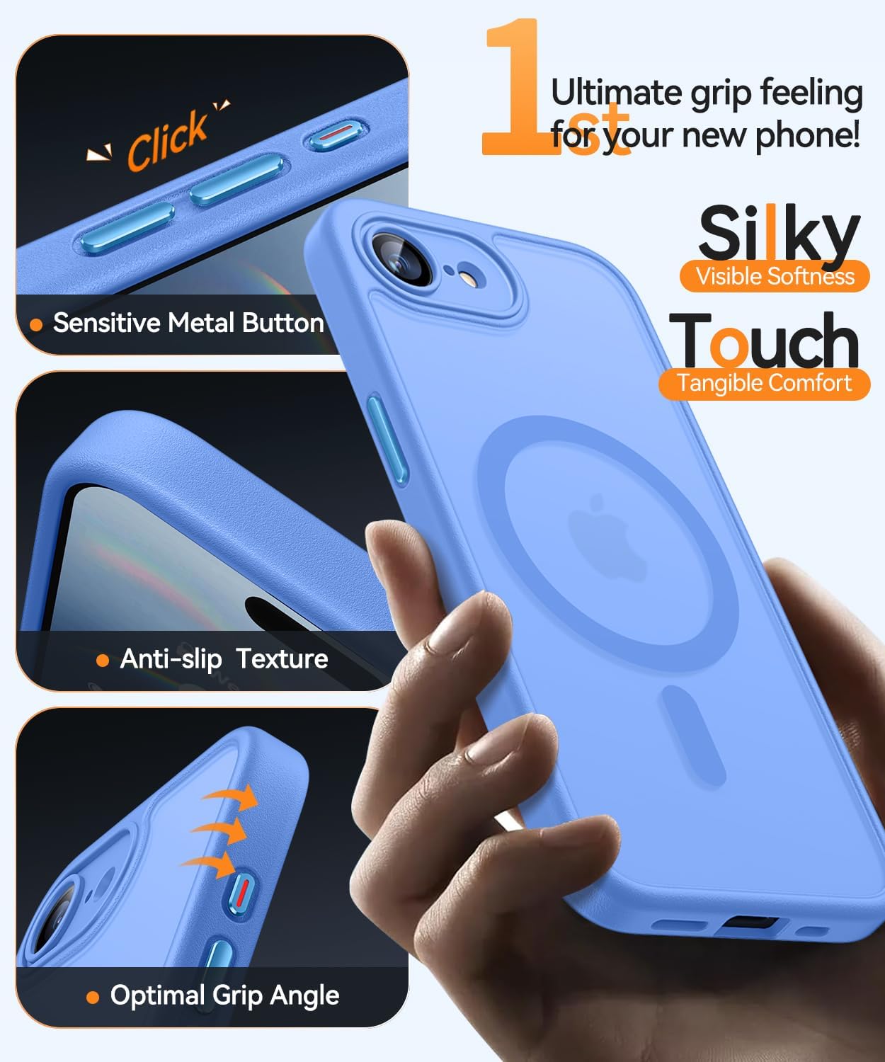 Thumbnail 4 de CANSHN iPhone 16e Case with MagSafe, Translucent Light Blue