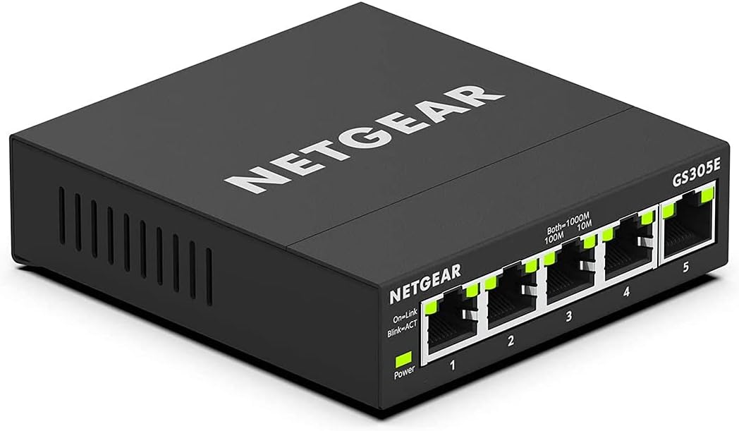 Detalle de NETGEAR Switch Ethernet Plus 5 porte GS305E Smart Managed Plus con VLAN e QoS
