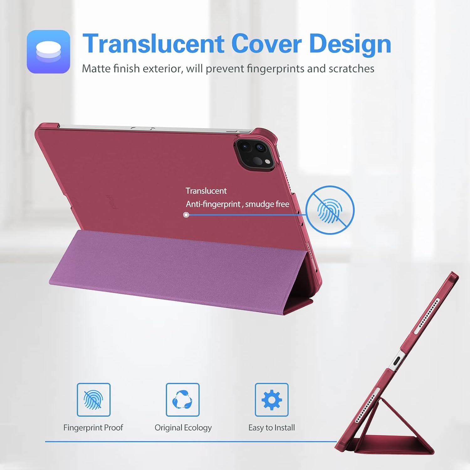 Thumbnail 2 de ProCase Smart Case for iPad Pro 11-inch, Wine