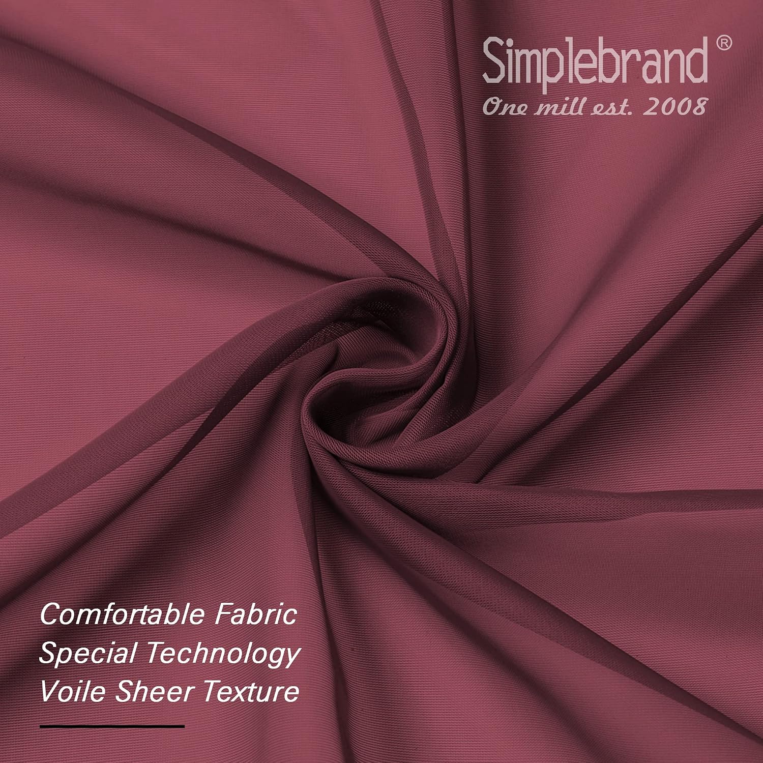 Thumbnail 6 de Simplebrand Red Sheer Curtains 84" Length 🪟