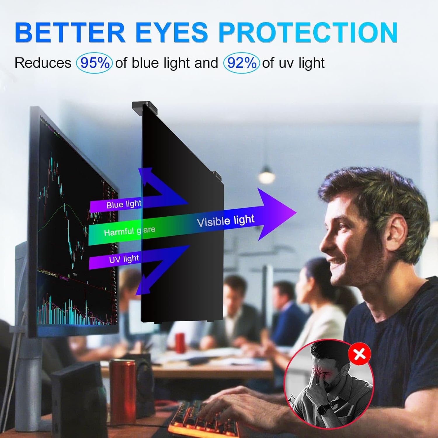 Thumbnail 5 de GUDTEKE 24 Inch Magnetic Privacy Screen 2-Pack