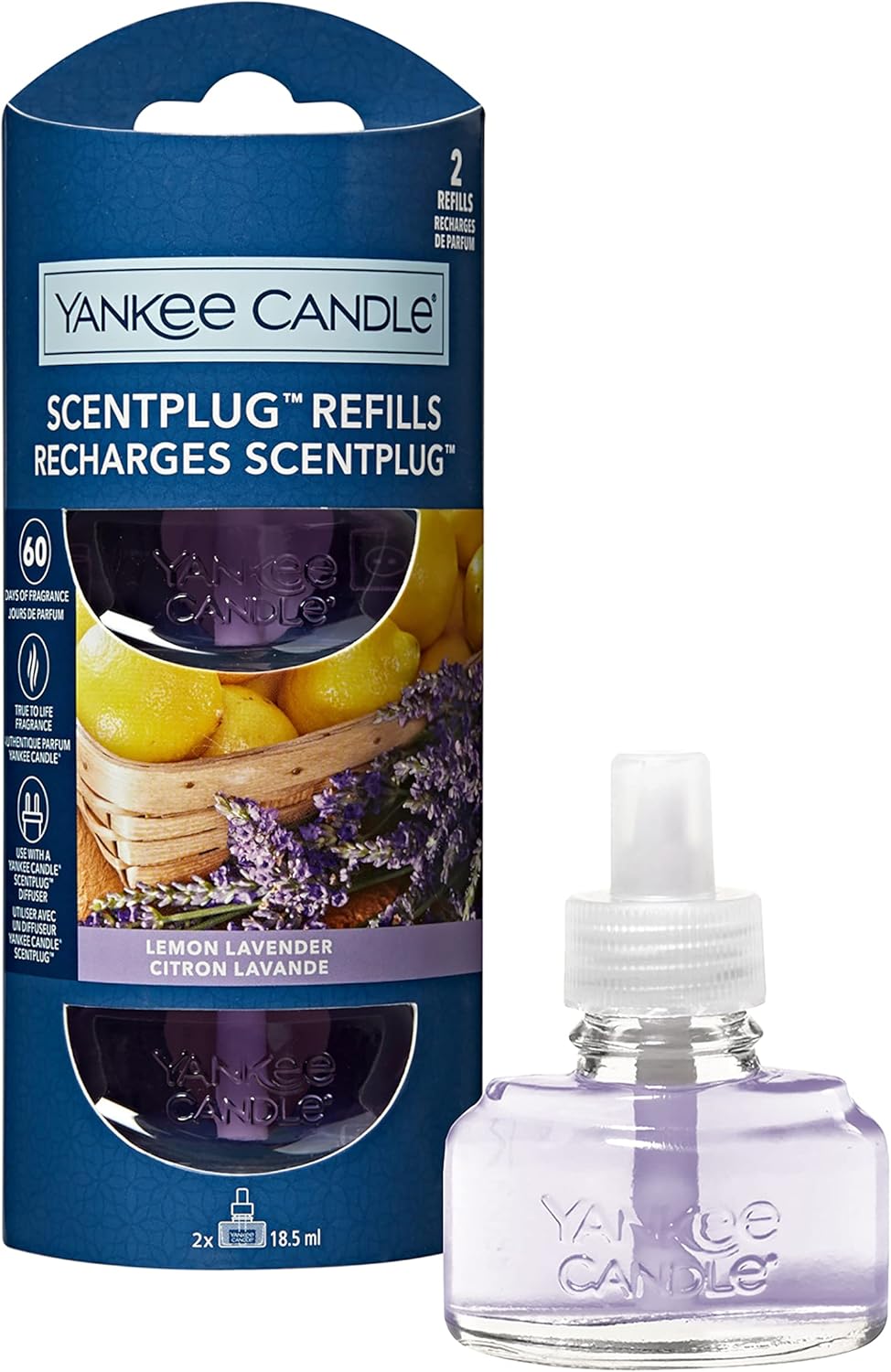Yankee Candle Ricariche ScentPlug Lemon Lavender, olio per profumatore elettrico (2 pezzi)