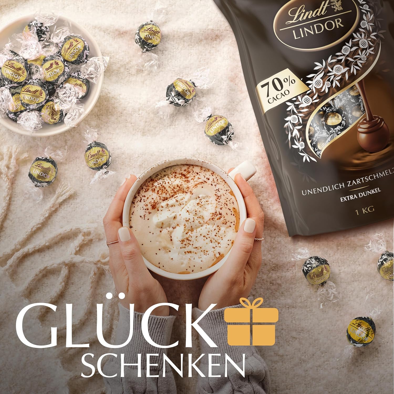 Detalle 1 de Lindt LINDOR Extra Dunkel 1 kg 🍫