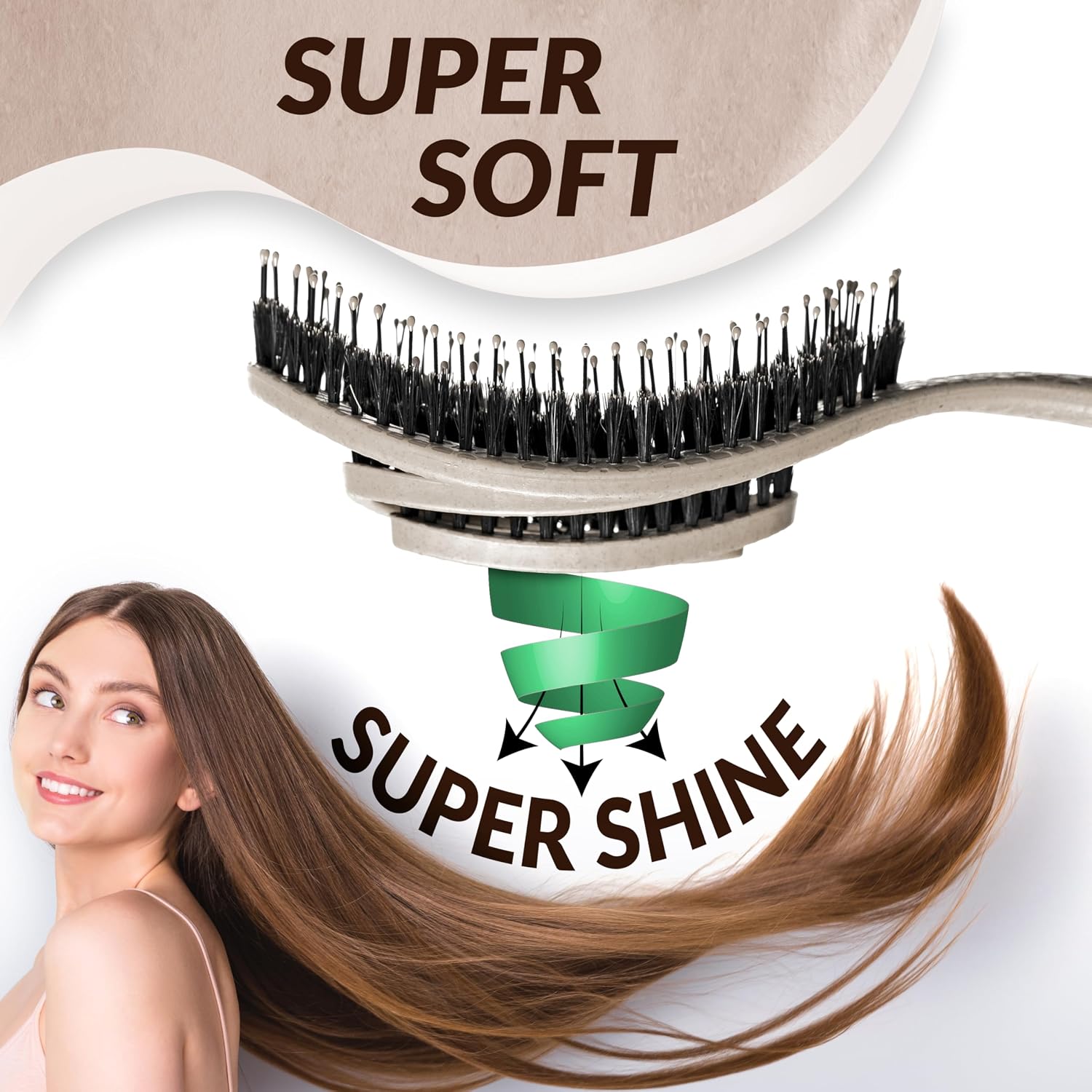 Detalle de Spazzola Capelli Setole Cinghiale – Districante professionale con doppia molla a spirale
