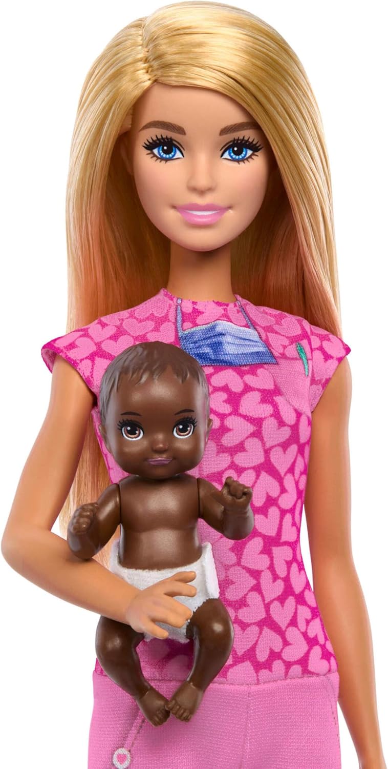 Thumbnail 2 de Barbie Pediatra JCR72 muñeca con bebé y accesorios