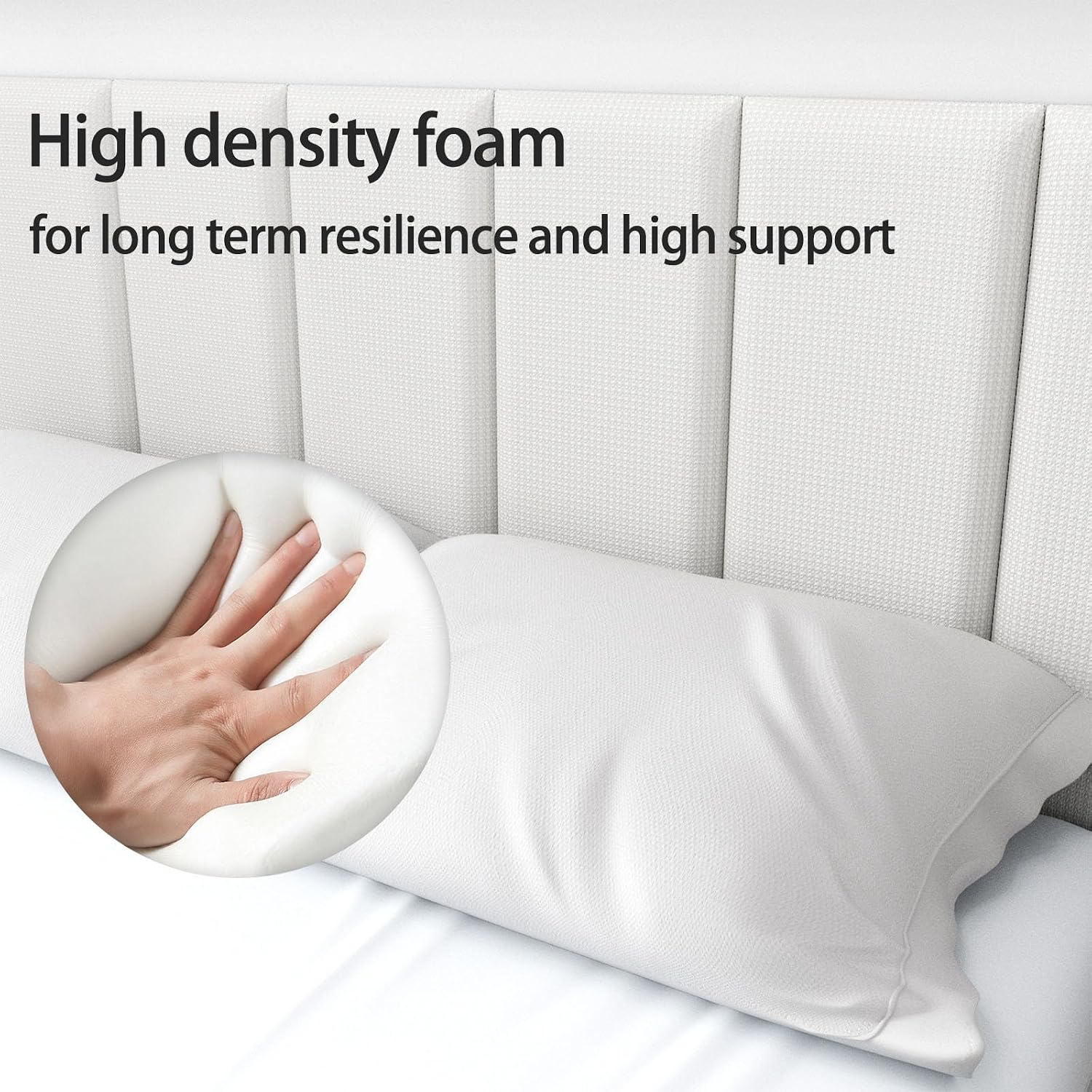 Detalle de Greymond CTBB19 Upholstered Wall-Mounted Headboard, Beige Terry Cloth, 12-Pack