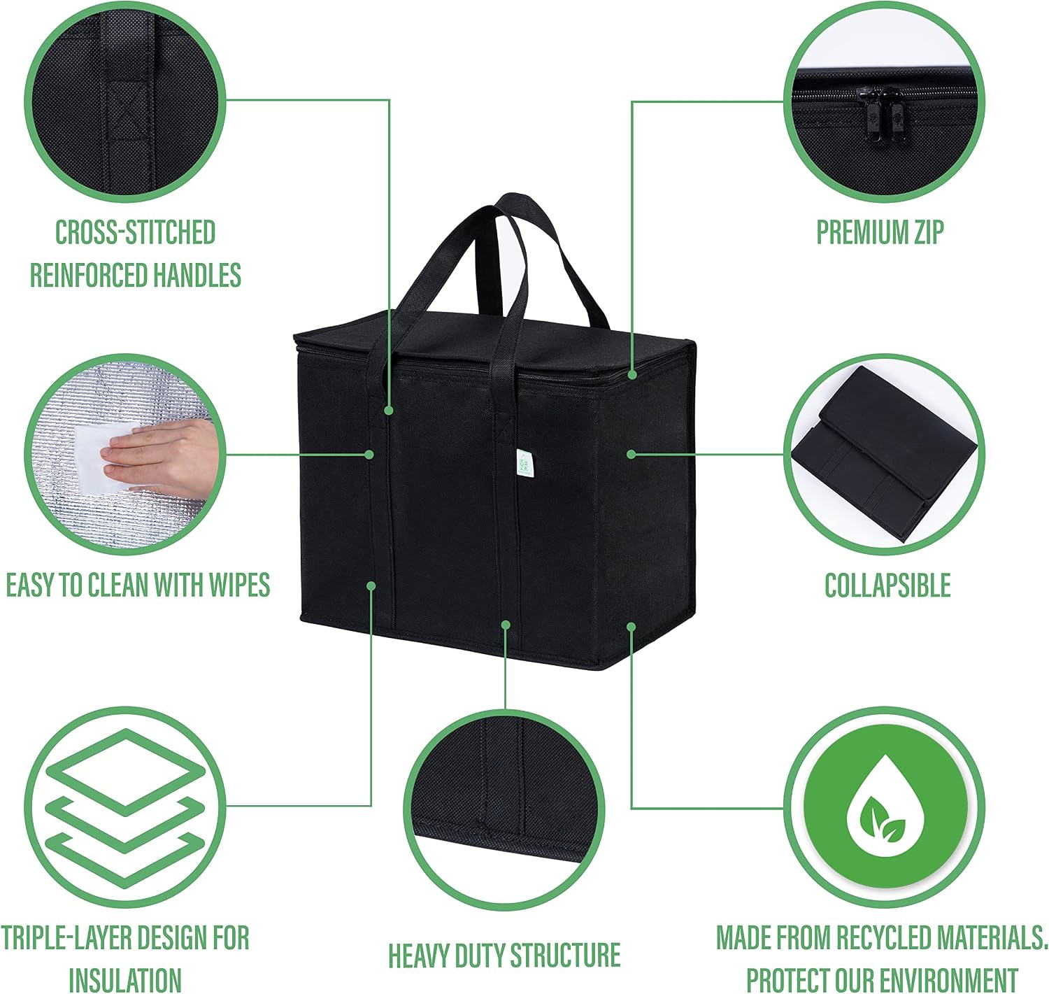 Detalle 2 de Veno 3 Pack insulated reusable grocery bags
