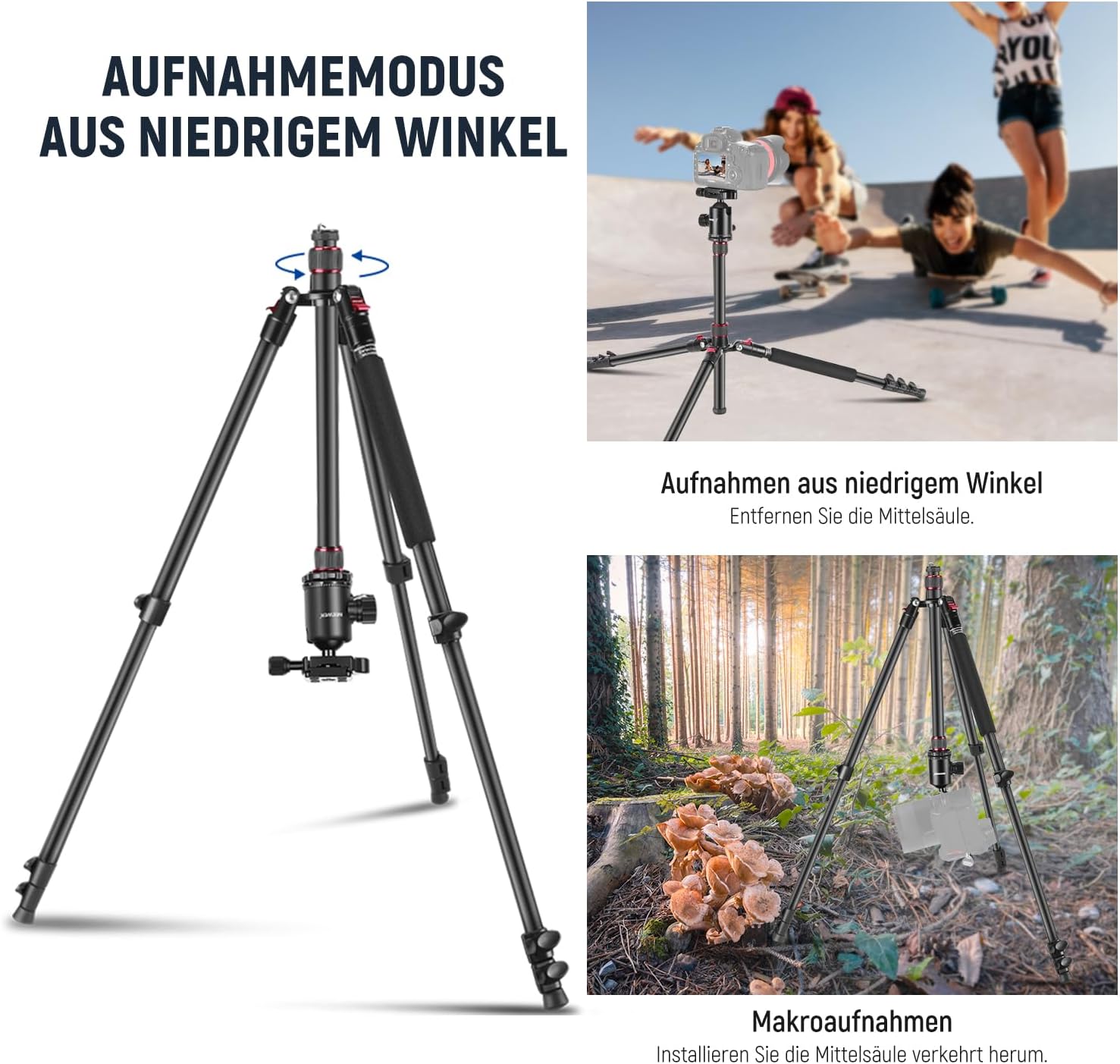Detalle 1 de NEEWER TP77 77" Kamerastativ 197 cm