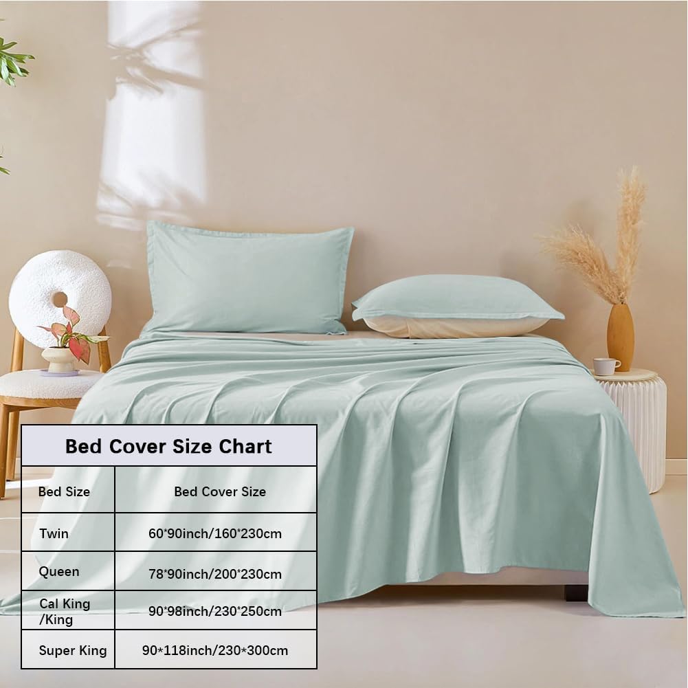 Thumbnail 2 de DUJUIKE copriletto impermeabile 100% per materasso letto matrimoniale Queen (200×230 cm) verde