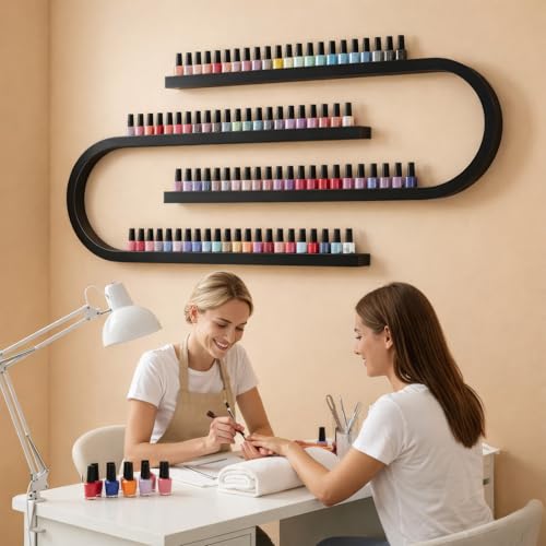 Thumbnail 6 de GreenWhim Wall Mounted Nail Polish Display Rack – U-Shaped Multifunctional Cosmetic Storage