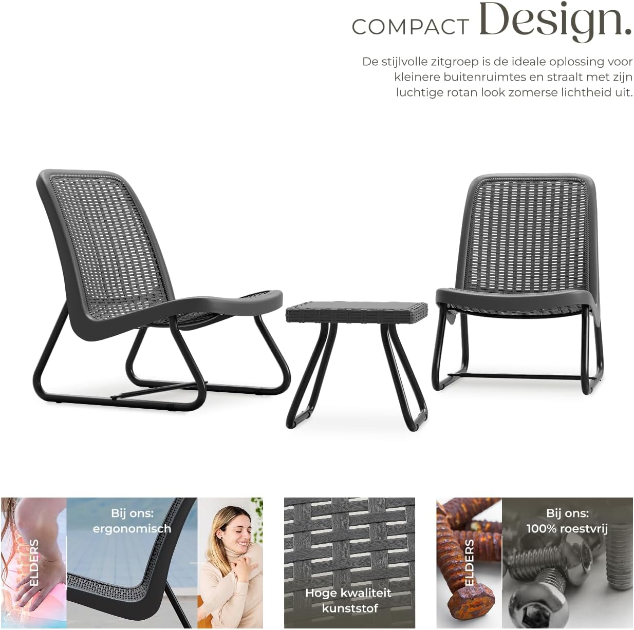 Detalle de tectake Modica 405023 tuinmeubelset voor 2 personen in rotanlook