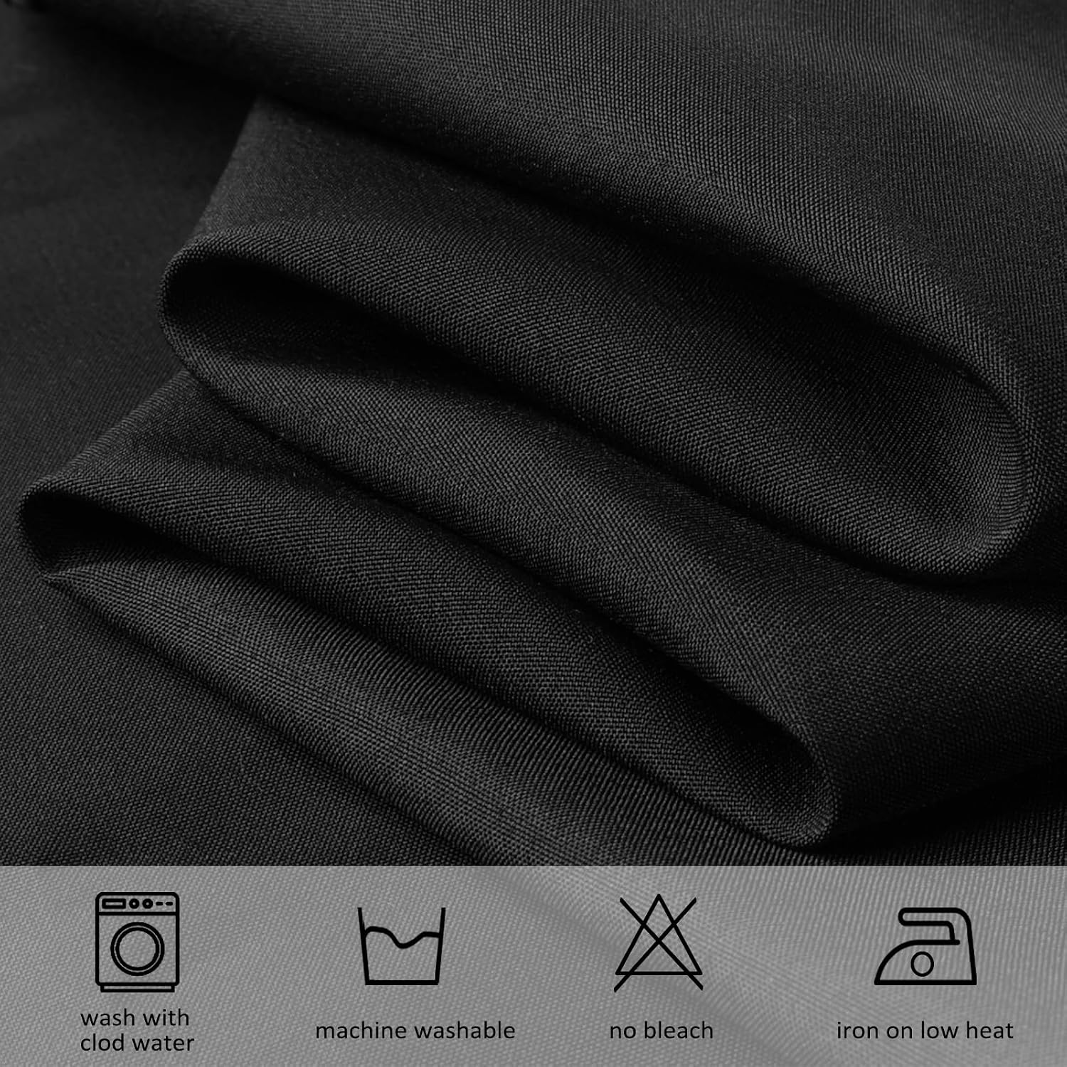 Detalle de 8-Pack 90-Inch Black Round Tablecloths in Washable Polyester (Table Round Cover)
