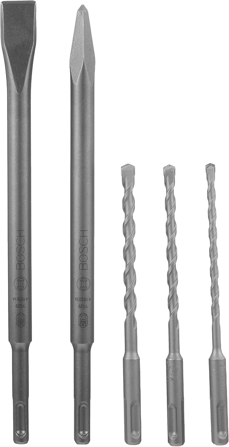 Bosch Accessories : jeu de 5 embouts SDS Plus pour perforation et travaux de démolition légère