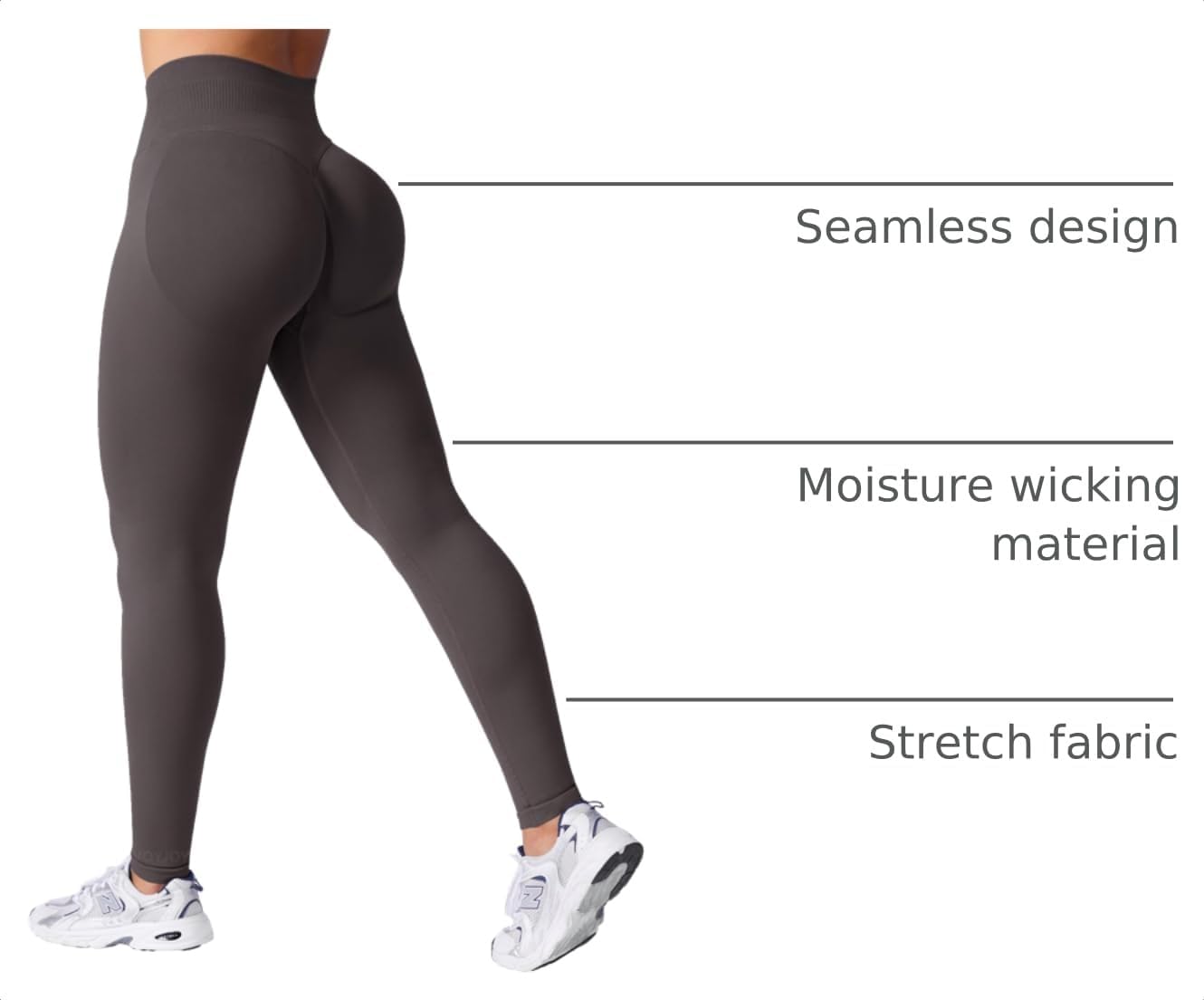 Detalle 2 de VOYJOY Women Seamless Impact Scrunch Workout Leggings with Tummy Control