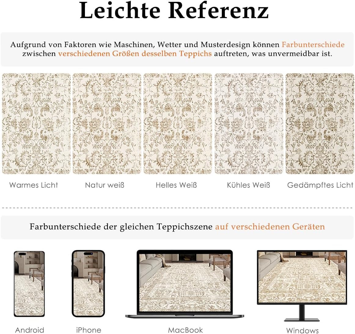 Thumbnail 1 de HUGEAR Vintage Braun waschbarer Teppich 60x240 cm – rutschfest, kurzflorig für Flur & Vorzimmer