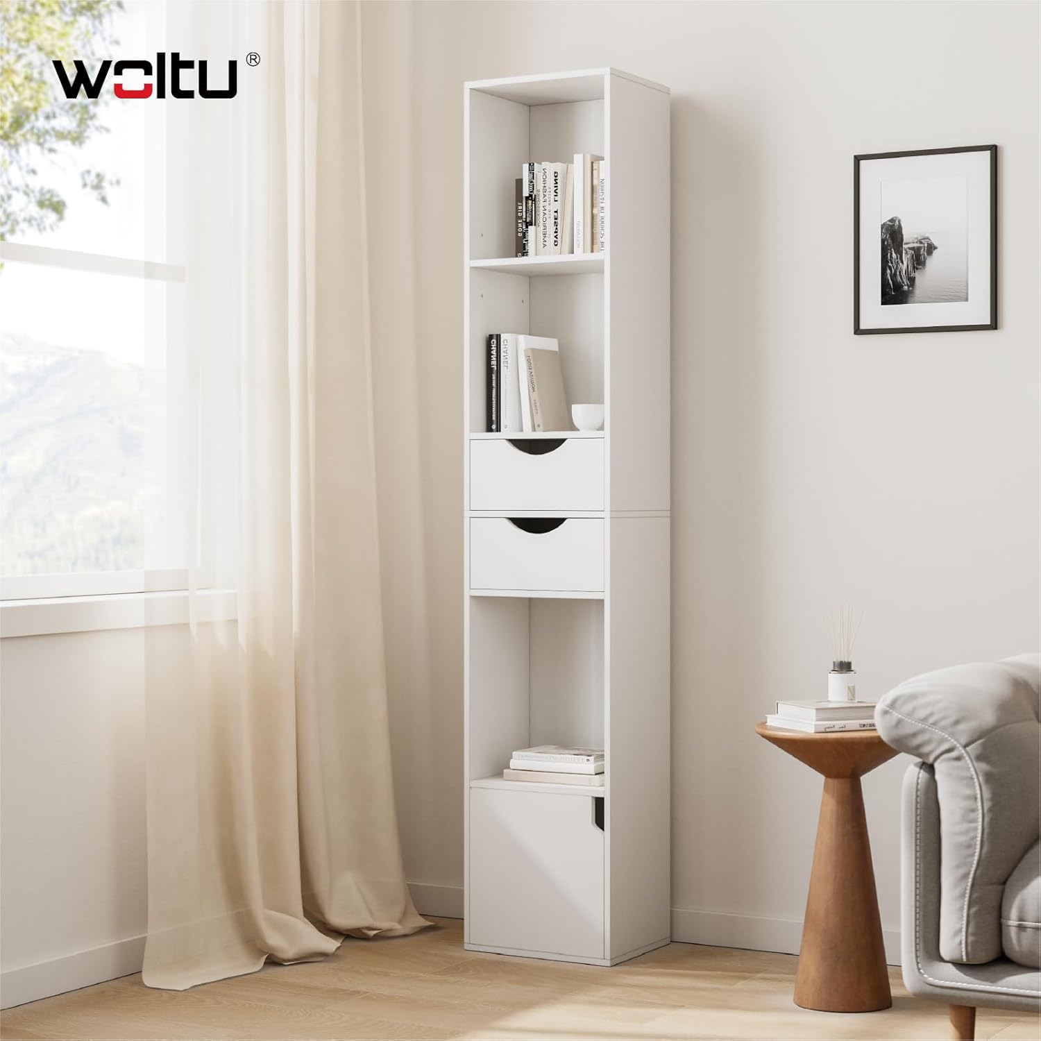 Detalle 2 de WOLTU Estantería para Libros con Cajones y Armario