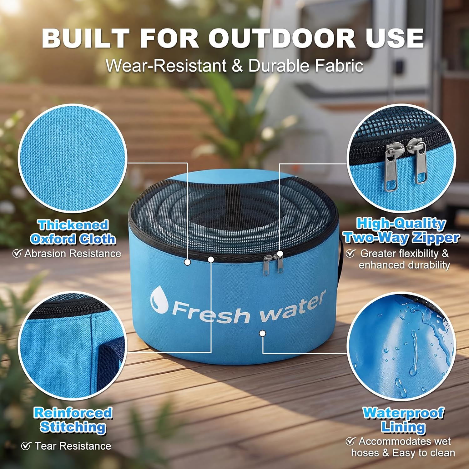 Detalle 1 de Gociean RV Sewer Hose Storage 4 Packs: Organized, Watertight Bags for Hoses, Cords, and Camper Tools