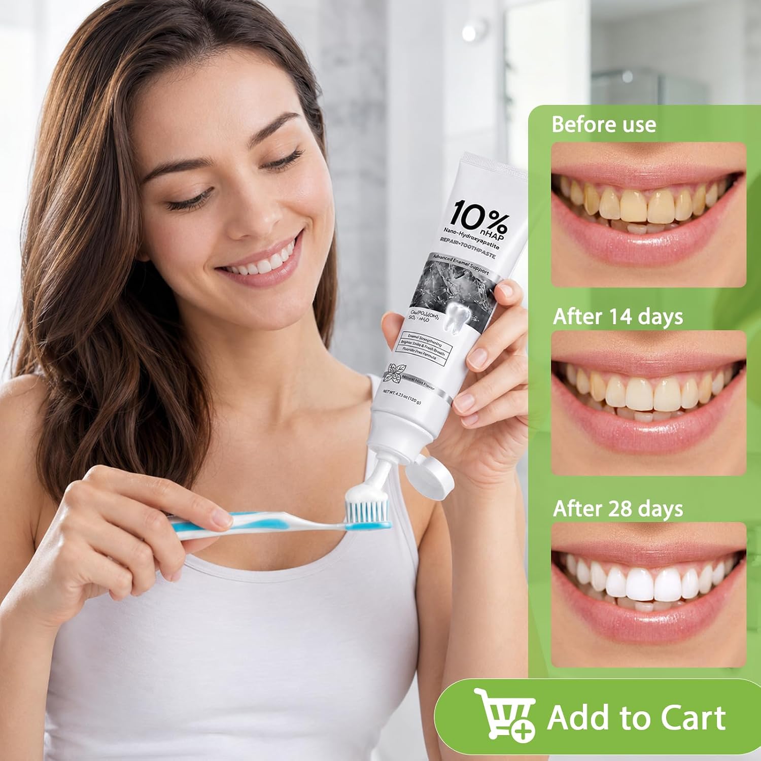 Thumbnail 6 de ussQinVM 10% Nano Hydroxyapatite Toothpaste, Fluoride-Free Mint, 2-Pack