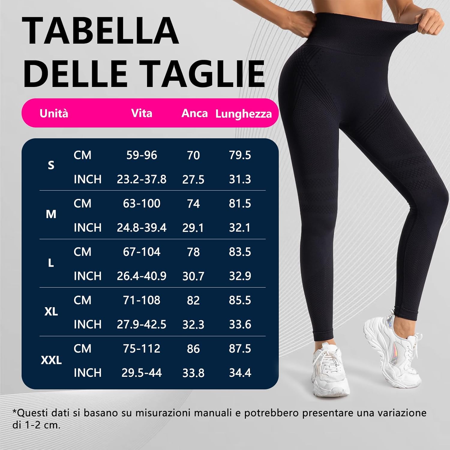 Detalle de Deedlite Leggins 3D Anticellulite Original, Donna Push Up Sculpture a Compressione Graduata