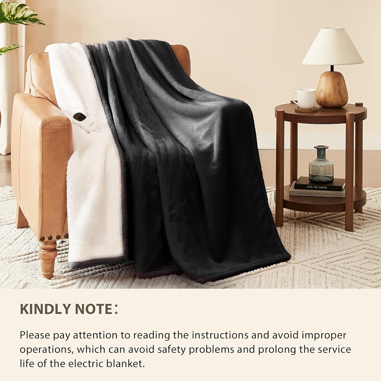 Thumbnail 5 de Homemate Electric Heated Blanket (King Size) 100"x90" Dual Control